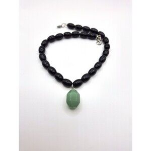 Black Gemstone Choker Necklace | Bohemian Summer Necklace | Goth Grunge